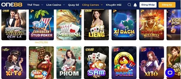 ONE88 sẽ cho bạn sân chơi cá cược game bài đẳng cấp